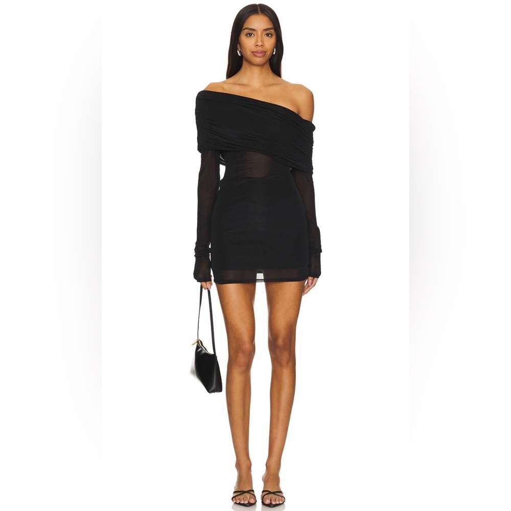 NWT Lovers + Friends Laura Mini Black One Shoulder Dress